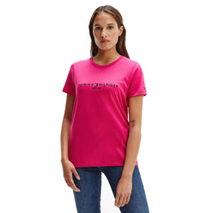 Tommy Hilfiger dámské růžové tričko - L (TZO)